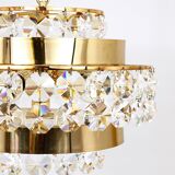 Lustre Bakalowits Vienna in gilded brass and diamond crystals, Austria, 1970