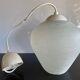 Mid Century Glass Hanging Lamp, Vintage Lighting