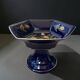Vintage footed cup bareuther bavaria, cobalt and gold porcelain, 1st year.