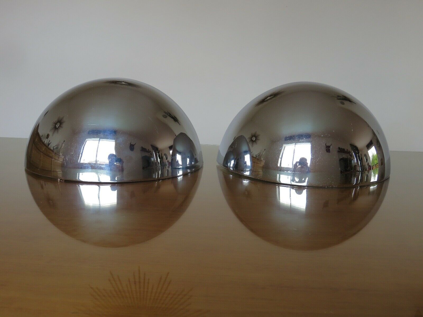 Pair of art Deco wall lamps in chrome brass shape basin 40s 50s
