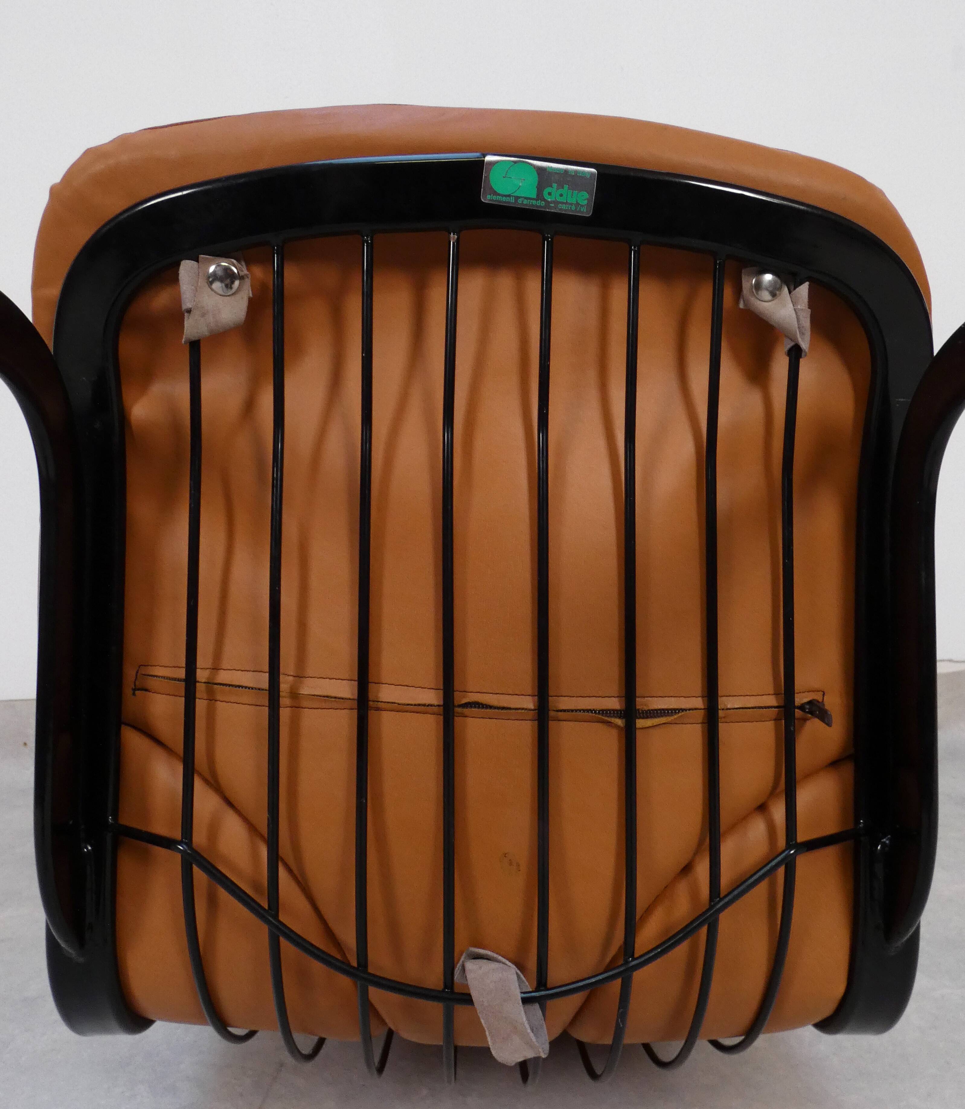 Chaises Willy Rizzo pour Cidue Italie - cuir