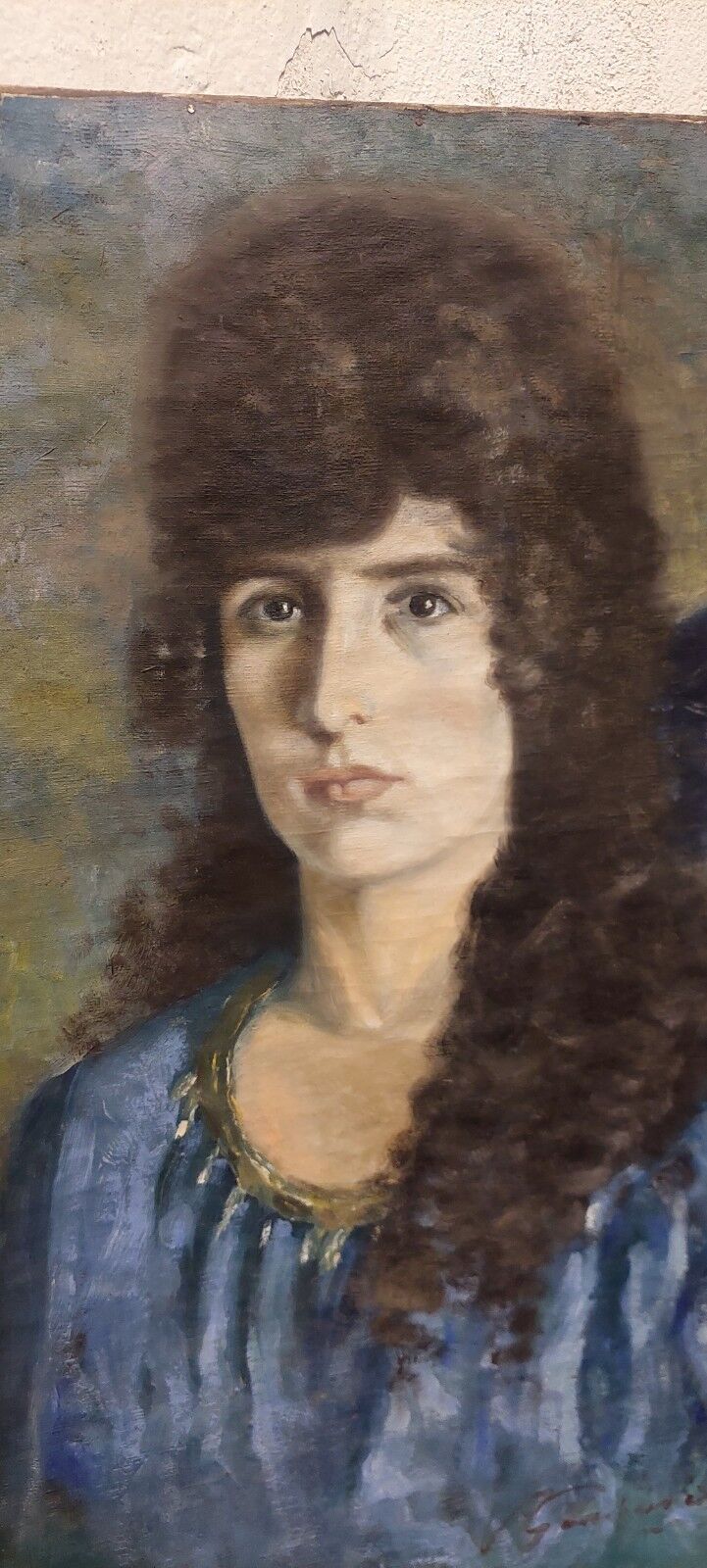 Painting on canvas, portrait of a woman, signed and dated 1926