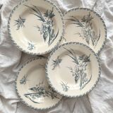 4 Gien ironstone soup plates “Gladiolus”