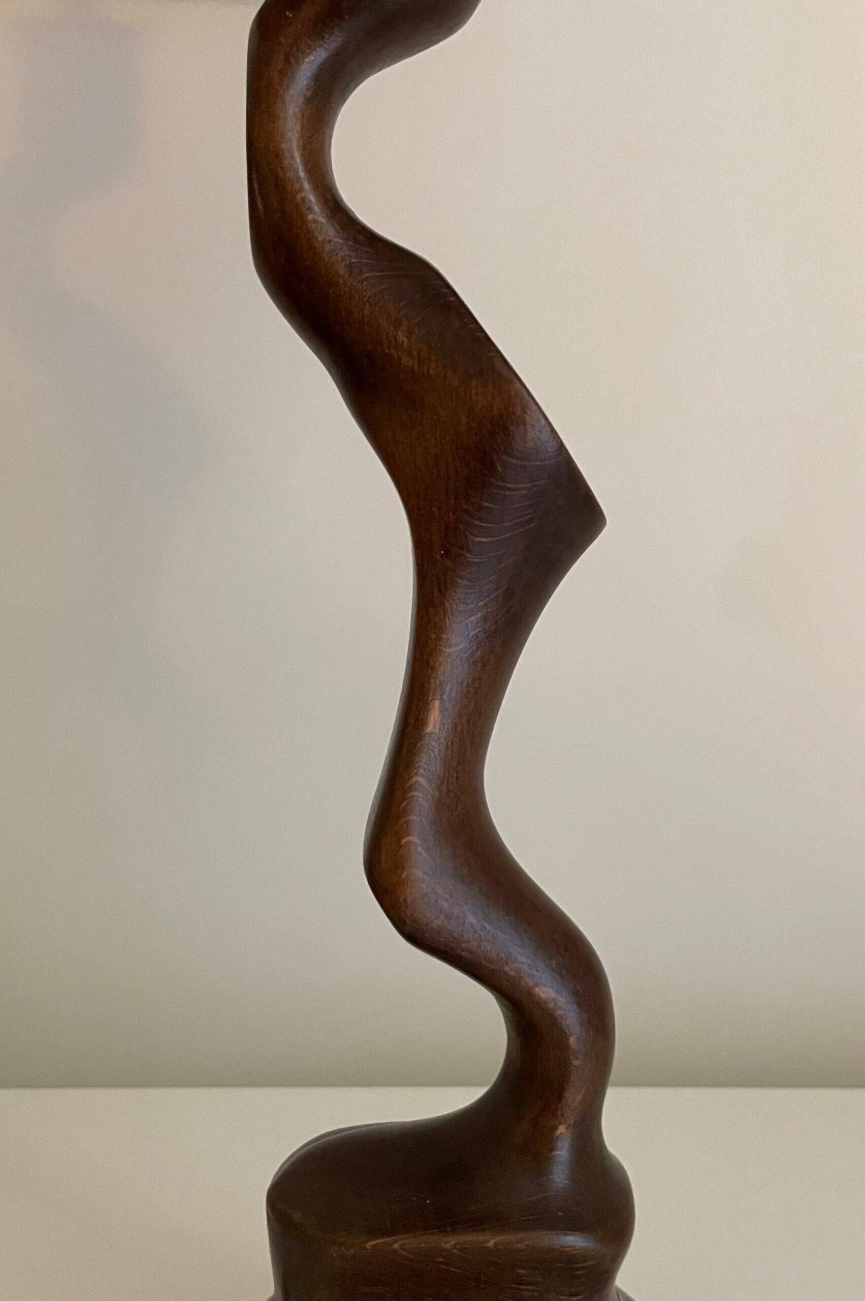 Italian Wood and Silk Lamp