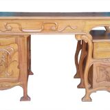 Art Nouveau style desk in solid mahogany