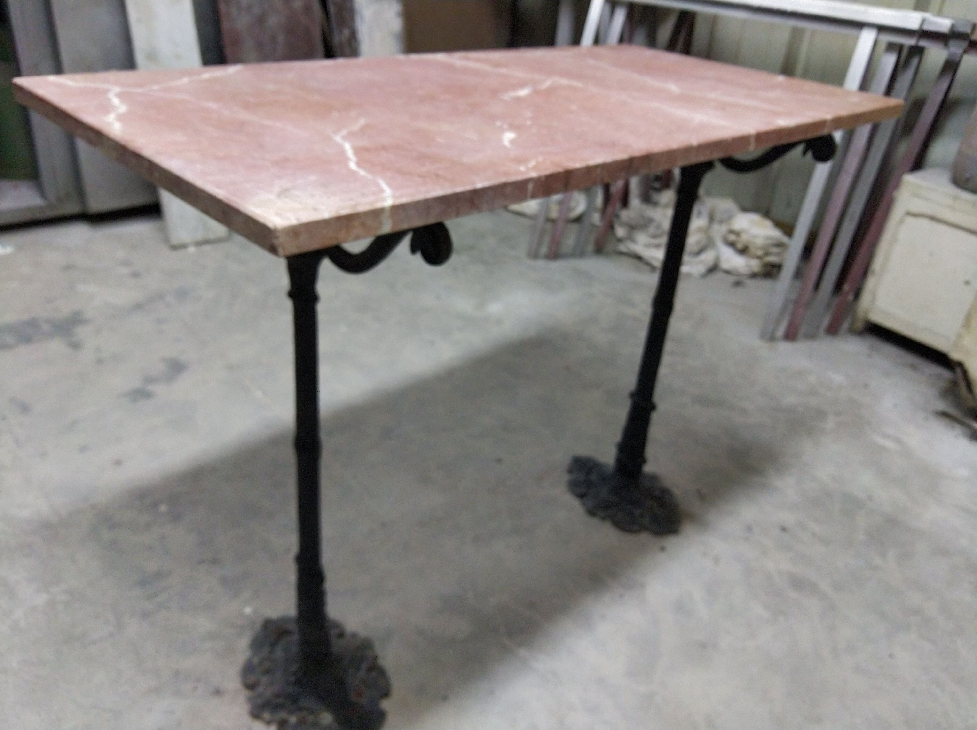 Cast iron and marble peddler's table