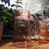 Orange service Arcoroc in rosaline pink glass