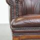 Fauteuil chesterfield anglais classique en cuir de vachette