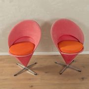 Unique Cone Chairs by Verner Panton for Gebrüder Nehl, set of 2, pink and orange