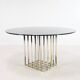 Pierre cardin, “cage” dining table, chrome and gilded steel. france, circa 1970.