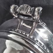 Tea and coffee set on tray, in silver metal Ercuis Goldsmith