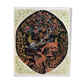 Tapis d'orient Tabriz Iran en laine et soie