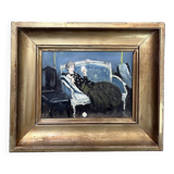 Tableau early 20th century "The Letter" signed JJB