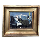 Tableau début XXème "La lettre" signé JJB