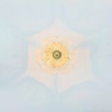 Mid-Century Modern Floral Glass & Brass Ceiling Light from Limburg, 1970s