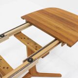 Vintage Danish oval extendable dining table Dyrlund solid teak