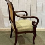 Armchair with crosses - 19th century restoration in mahogany