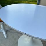 Arkana tulip table and chair set by Maurice Bruke