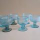 Ensemble de 6 coupelles en verre bullé bleu