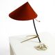 Large Kalmar Mid-Century tripod brass table lamp with a new fabric shade