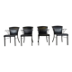 Vintage black leather dining chairs by Arrben, 1980s