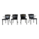 Vintage black leather dining chairs by Arrben, 1980s