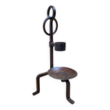 Vintage brutalist steel candle holder