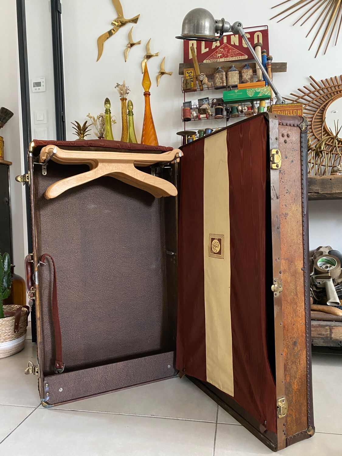 Old vintage cabin trunk