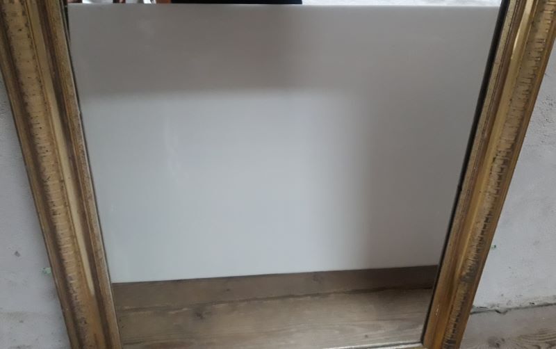 Golden Louis Philippe mirror H122xW84cm with gilded motifs.