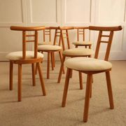 Italian chairs in wood and velvet