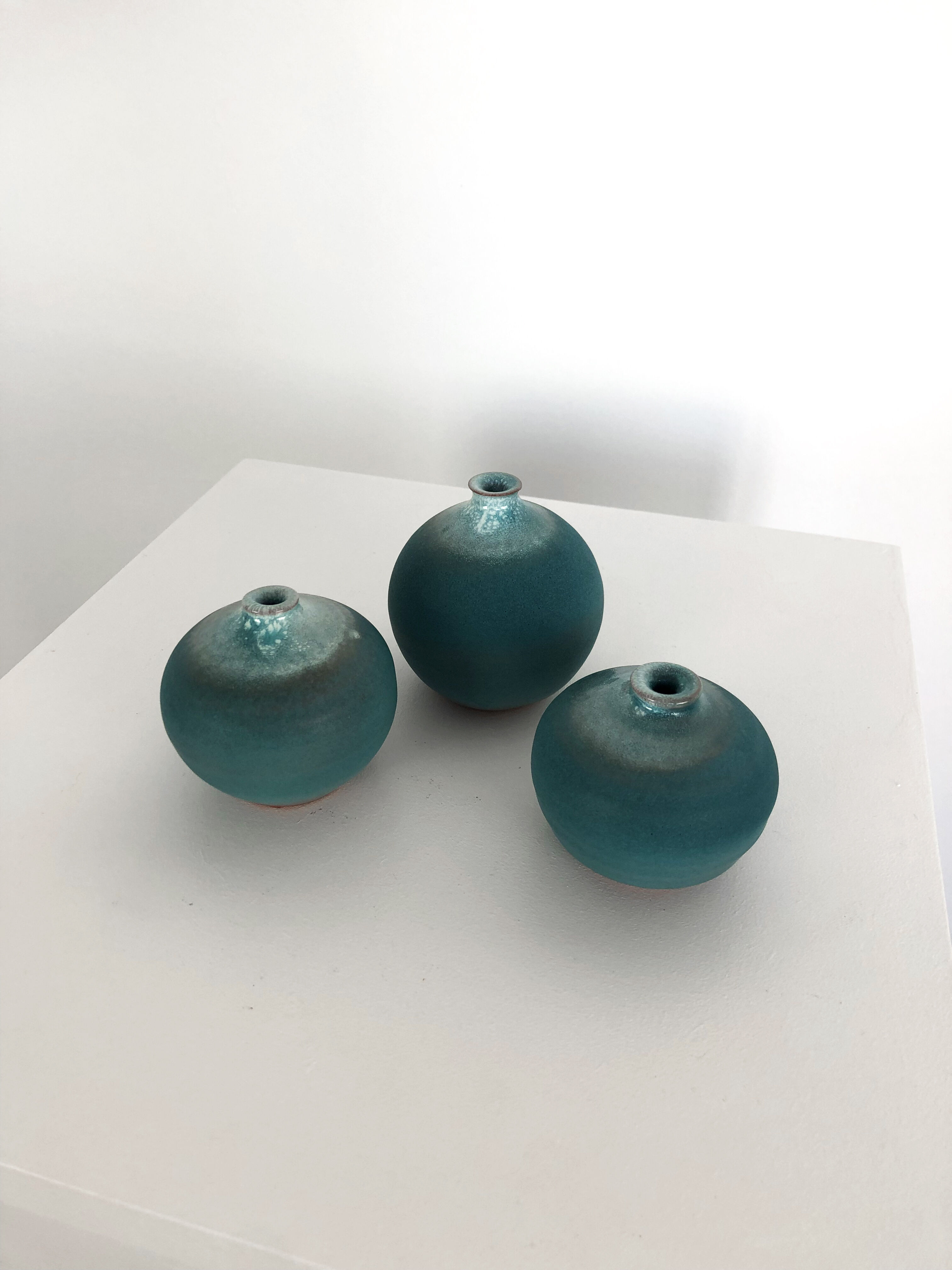 Trio of vintage ceramic vases by Antonio Lampecco