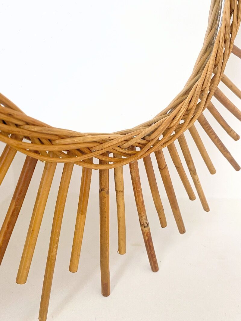 Rattan sun mirror