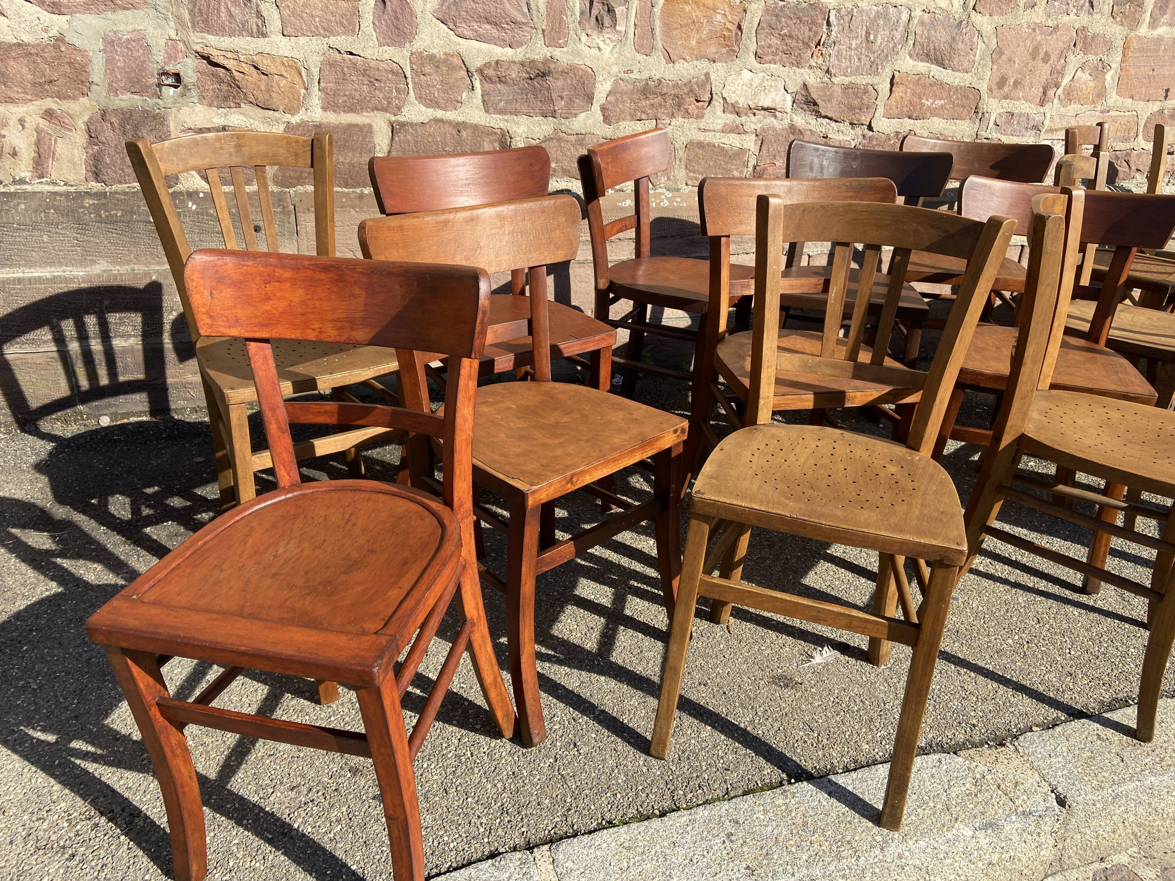 Lot 20 vintage mismatched bistro chairs