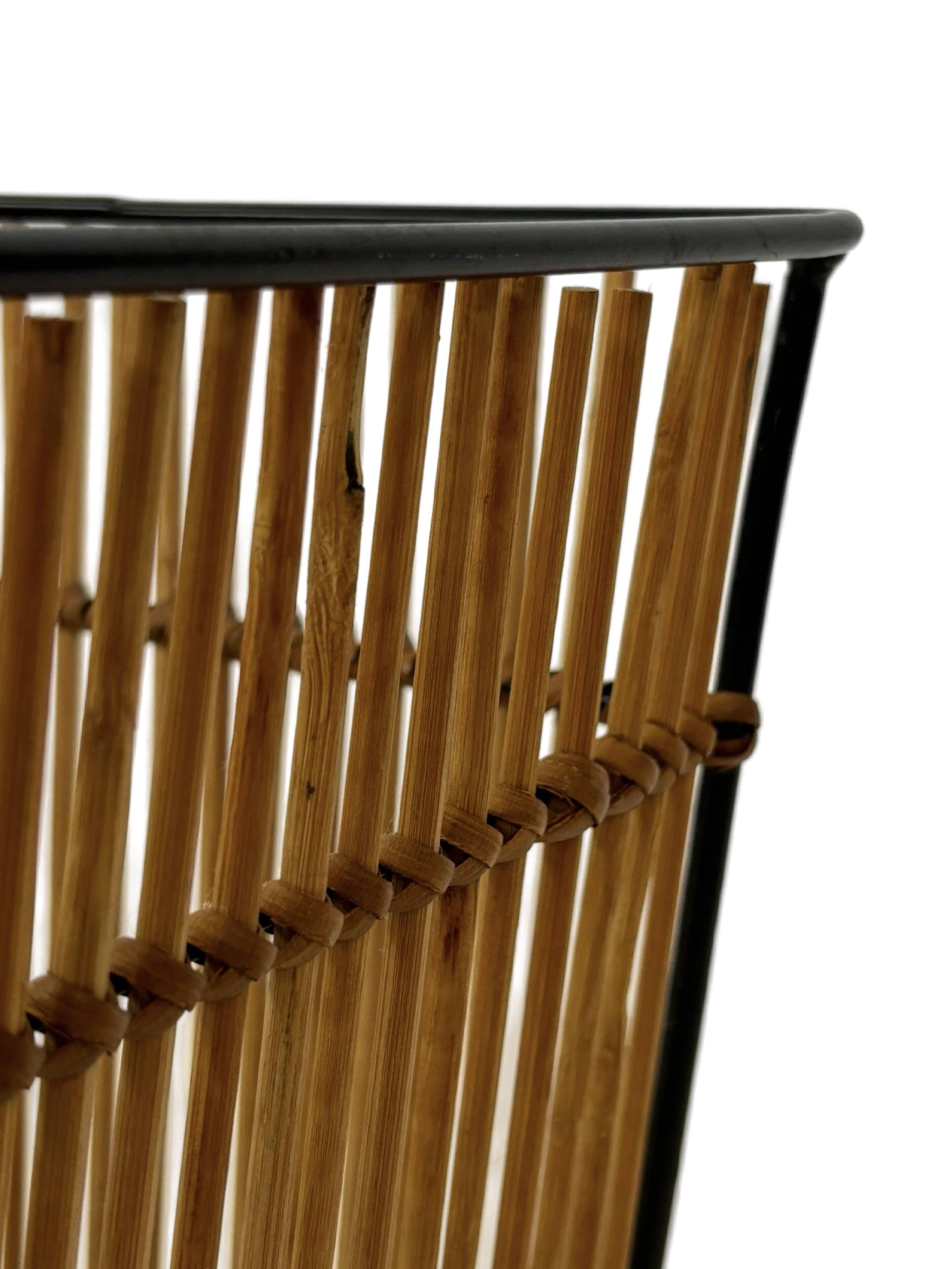 Vintage Rohe Noordwolde rattan basket by Dirk van Sliedrecht 60's Design