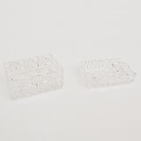 1980s crystal ashtray with cigarette case, Julia Glassworks, Poland