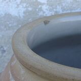 Grand pot ancien français en grès à glaçure brune