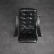 Modernist Black Leather Swivel Lounge Chair, Netherlands, 1960s