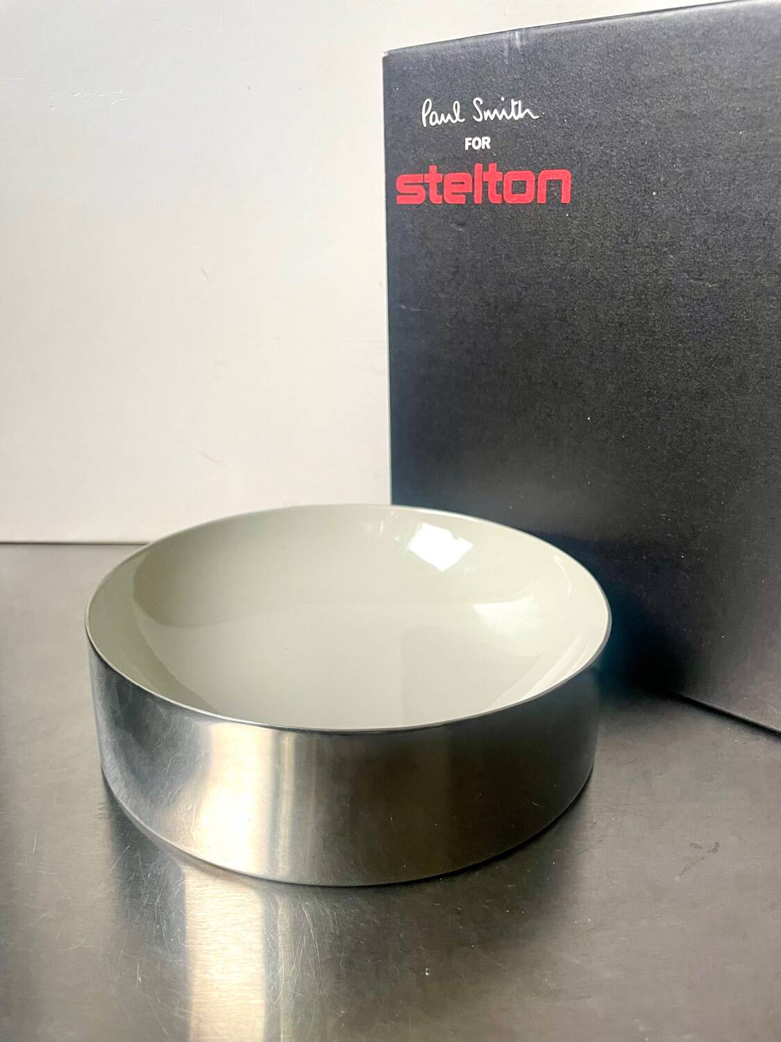 Paul smith for stelton stainless steel with grey enamel bowl never used nib