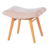 Mid-Century Stool in Upholstery and Beech, Slovakia, 1960s
