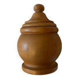 Turned wooden pot with lid