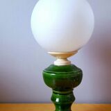 Ceramic and opaline lamp, 1970.