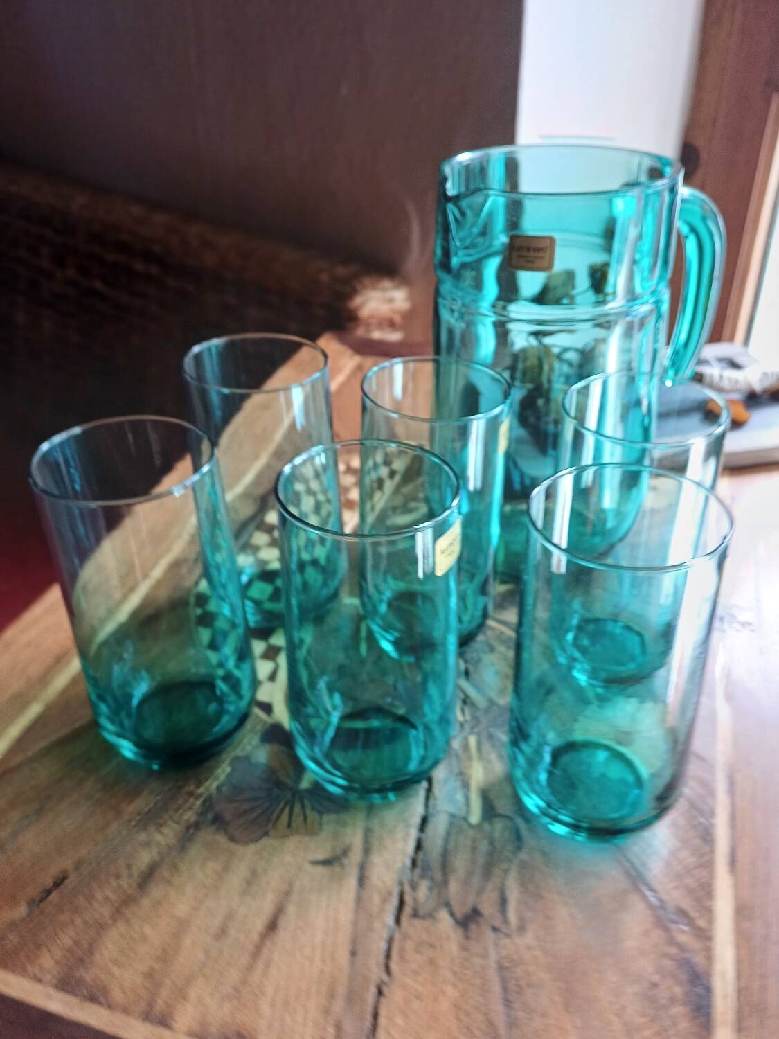 1 set of 6 glasses + the pitcher from Cristallerie D'Arc