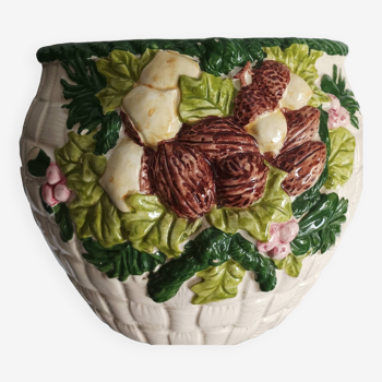 Vintage slip ceramic planter