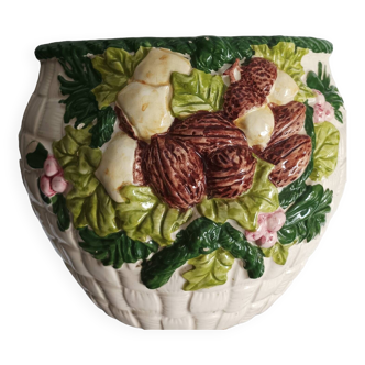 Vintage slip ceramic pot cover