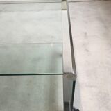 Coffee table in glass and chrome of Pierangelo Galotti for Galotti & Radice 1975