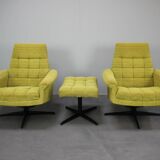 Mid-century Pair of Armchairs Stool by Morávek a Munzar, 1968s, czsk