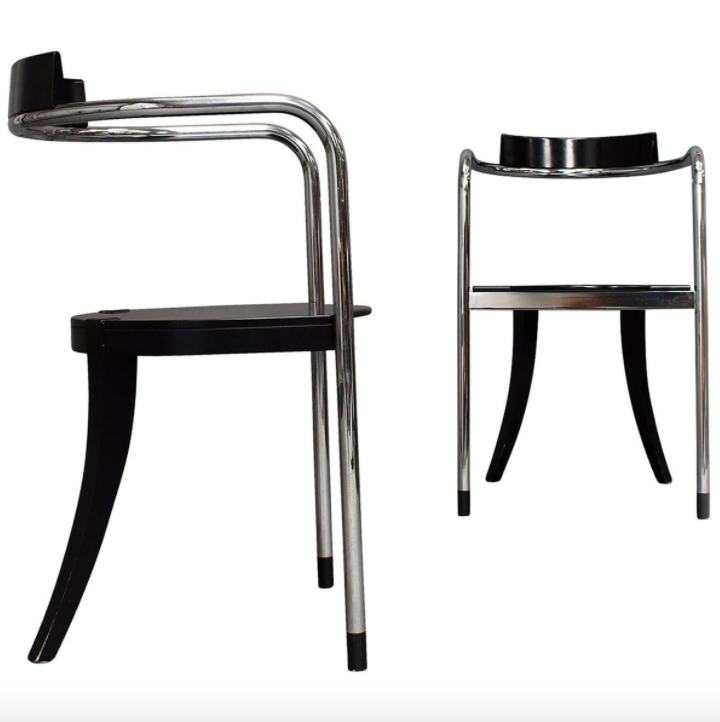 Set of 2 chrome lounge chairs by David Palterer for Zanotta italy 1980