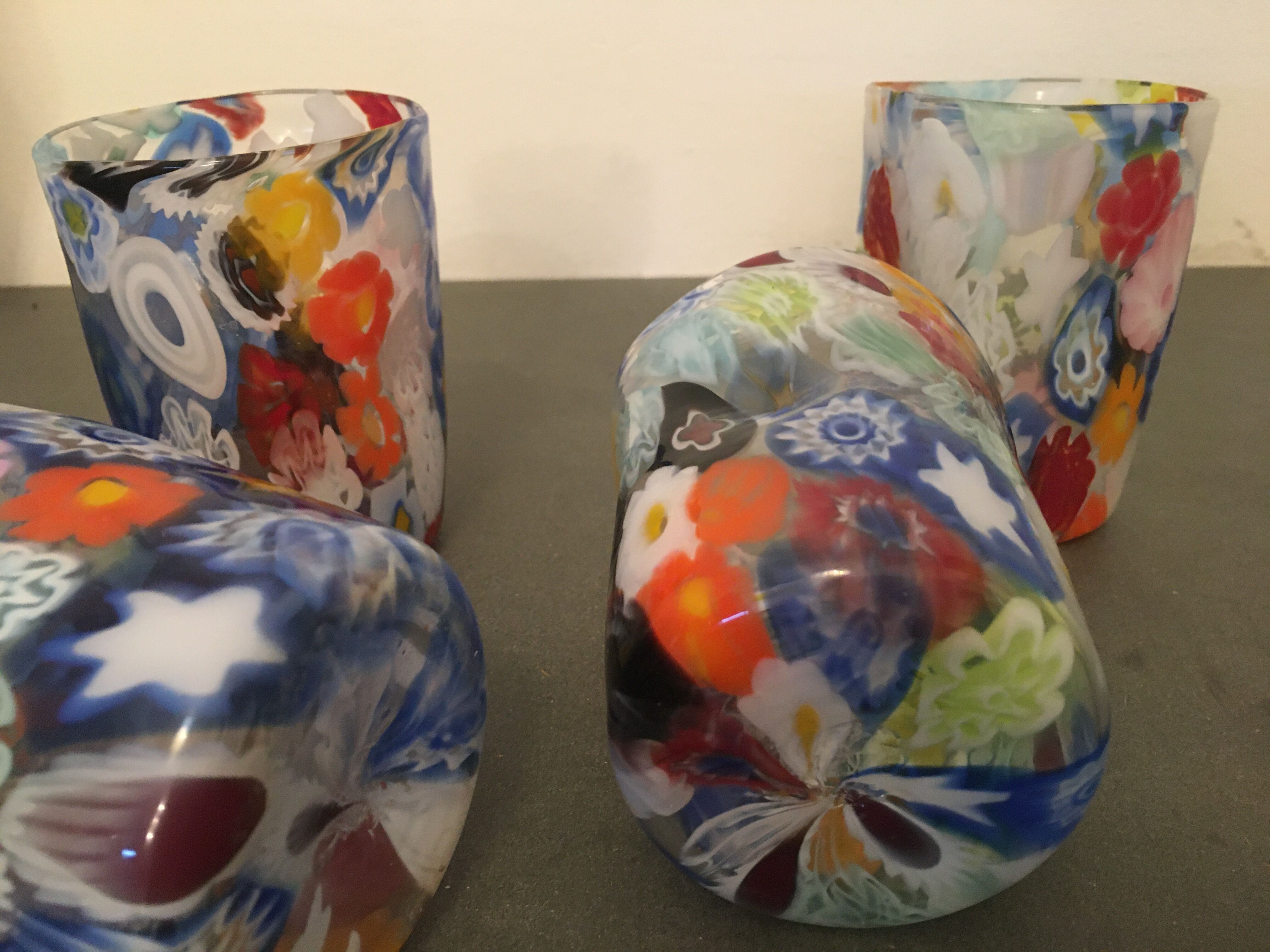 Set of 4 "Goto" water glasses from Murrisa in Murano glass, Italy