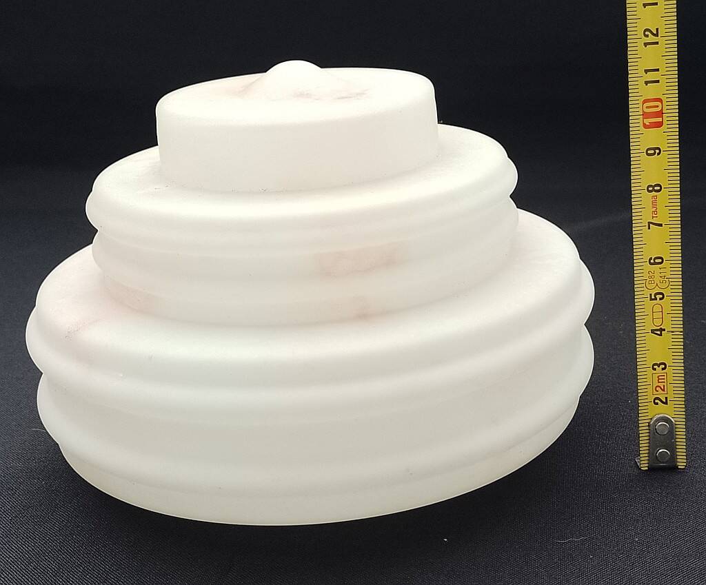 Art Deco Lampshade Glass Marbled Pattern White & Pink Birthday Cake