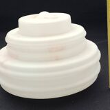 Art Deco Lampshade Glass Marbled Pattern White & Pink Birthday Cake